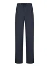 Giorgio Armani Pleat Detailed Drawstring Trousers In Blue