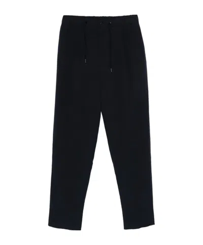 Giorgio Armani Pleat-detailing Linen Trousers In Black