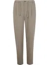 Giorgio Armani Linen Trousers Elasticated Waistband In Neutrals
