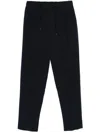 Giorgio Armani Pleat-detailing Straight Leg Linen Trousers In Blue