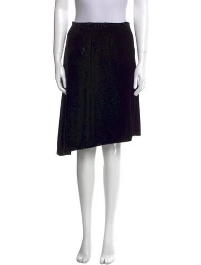 Pre-owned Giorgio Armani Pleated Accents Knee-length Skirt In Black