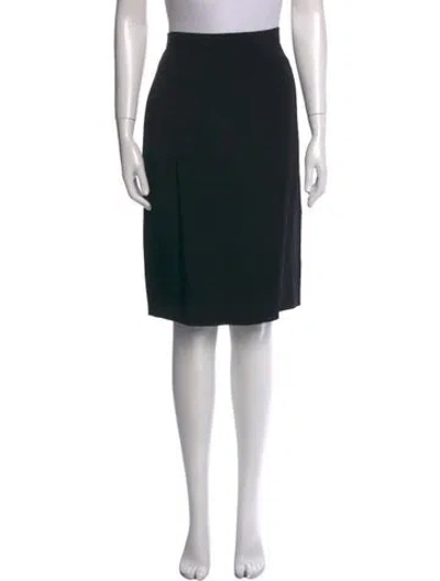 Pre-owned Giorgio Armani Pleated Accents Knee-length Skirt In Black