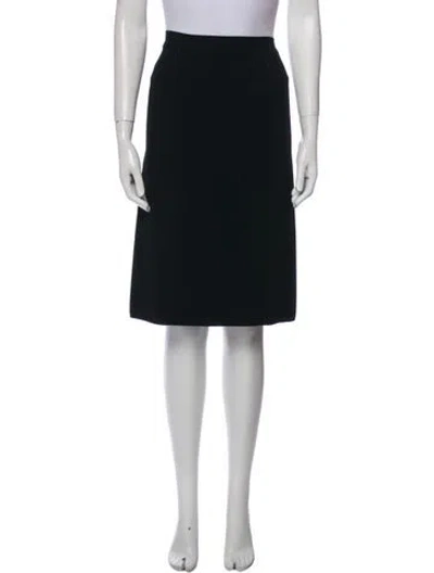 Pre-owned Giorgio Armani Pleated Accents Knee-length Skirt In Black