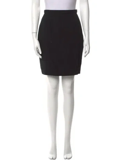 Pre-owned Giorgio Armani Pleated Accents Knee-length Skirt In Black