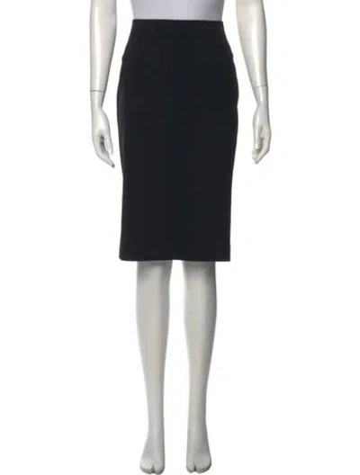 Pre-owned Giorgio Armani Pleated Accents Knee-length Skirt In Black