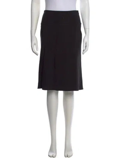 Pre-owned Giorgio Armani Pleated Accents Knee-length Skirt In Black