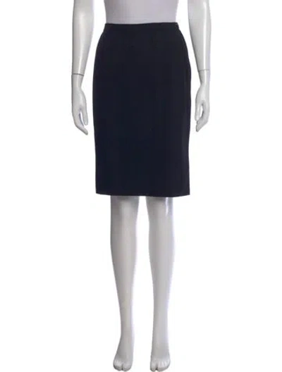 Pre-owned Giorgio Armani Pleated Accents Knee-length Skirt In Black