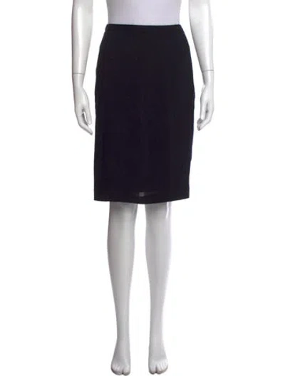 Pre-owned Giorgio Armani Pleated Accents Knee-length Skirt In Black