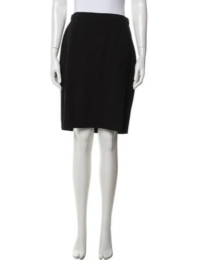 Pre-owned Giorgio Armani Pleated Accents Knee-length Skirt In Black