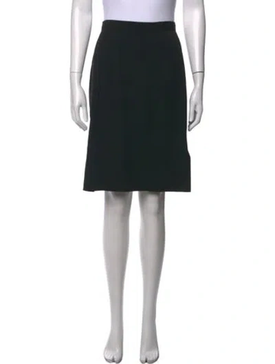 Pre-owned Giorgio Armani Pleated Accents Knee-length Skirt In Black