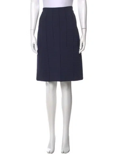 Pre-owned Giorgio Armani Pleated Accents Knee-length Skirt In Blue