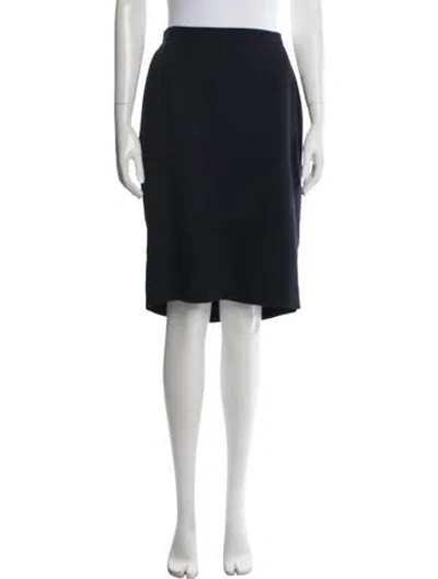 Pre-owned Giorgio Armani Pleated Accents Knee-length Skirt In Blue
