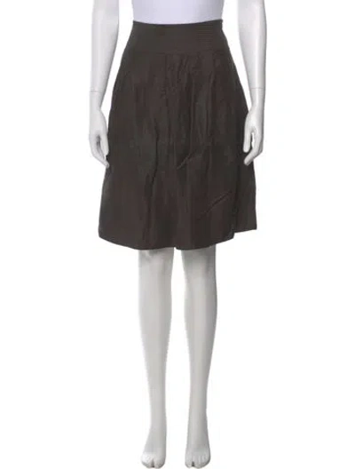 Pre-owned Giorgio Armani Pleated Accents Knee-length Skirt In Brown