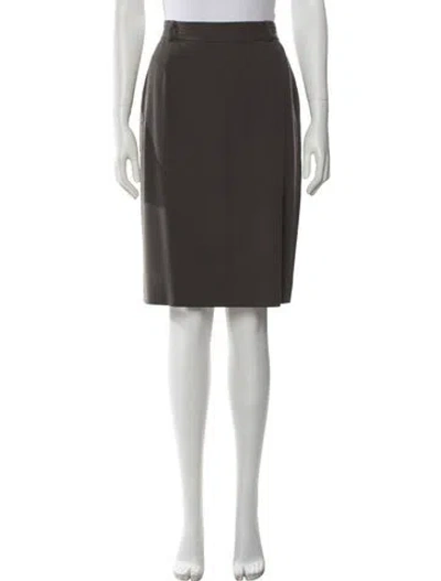 Pre-owned Giorgio Armani Pleated Accents Knee-length Skirt In Brown