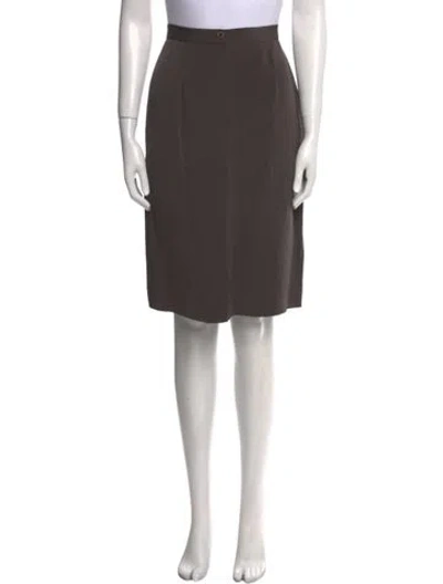 Pre-owned Giorgio Armani Pleated Accents Knee-length Skirt In Green