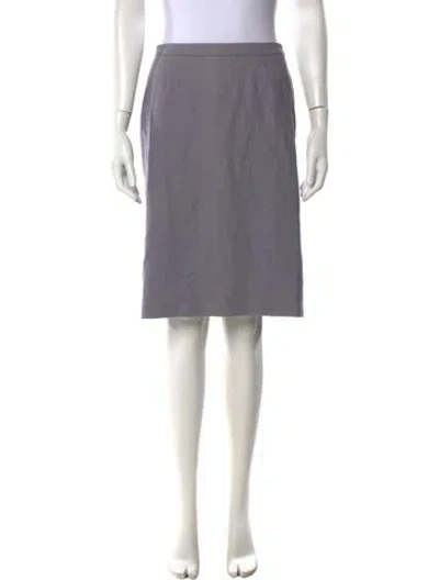 Pre-owned Giorgio Armani Pleated Accents Knee-length Skirt In Grey