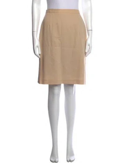Pre-owned Giorgio Armani Pleated Accents Knee-length Skirt In Neutrals