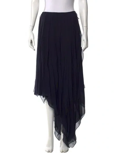 Pre-owned Giorgio Armani Pleated Accents Long Skirt In Black