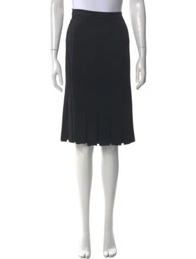 Pre-owned Giorgio Armani Pleated Accents Midi Length Skirt In Gray