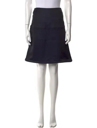 Pre-owned Giorgio Armani Pleated Accents Mini Skirt In Blue