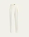 Giorgio Armani Pleated Cady Straight-leg Tuxedo Trousers In Solid White