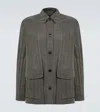 Giorgio Armani Pleated Canvas Overshirt In Green