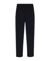 Giorgio Armani Cupro And Viscose Jacquard One-dart Trousers In Black