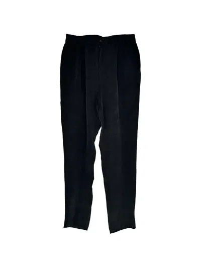 Pre-owned Giorgio Armani Pleated Corduroy Trousers In Black