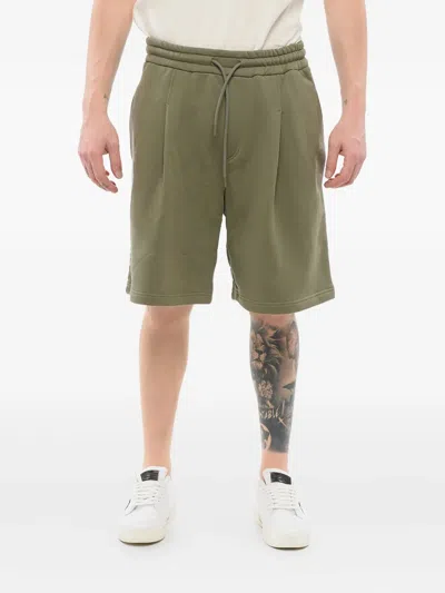 Giorgio Armani Pleated Drawstring Shorts In Green