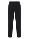 Giorgio Armani Pleated Elasticated-waist Trousers In Black