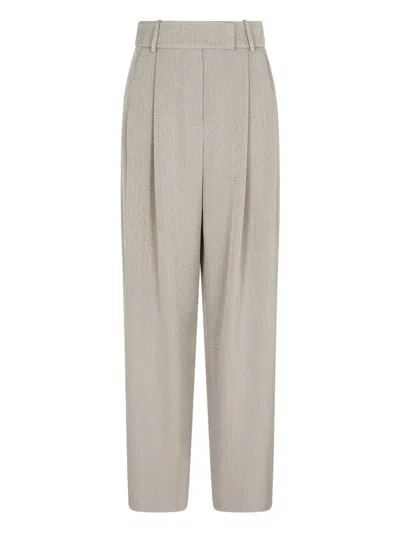 Giorgio Armani Pleated-front Tailored Trousers In Neutral