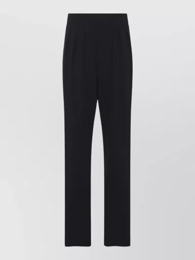 Giorgio Armani Pleated Front Trousers Straight Leg Tailored Design In Black