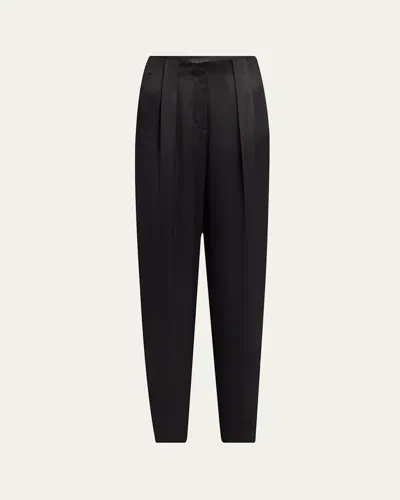 Giorgio Armani Pleated High-rise Double Silk Satin Trousers