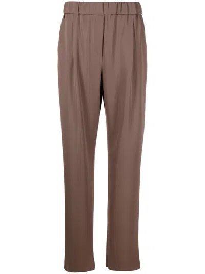 Giorgio Armani Cropped Straight-leg Trousers In Brown