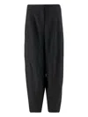 Giorgio Armani Wide Trousers In Wool And Cashmere Flannel In Black