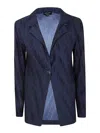 Giorgio Armani Pleated Jacket In Azul