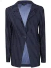 Giorgio Armani Pleated Jacket In Ubul Blue