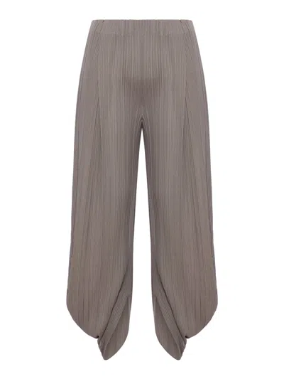Giorgio Armani Women Pleated Jersey Trousers In Gray