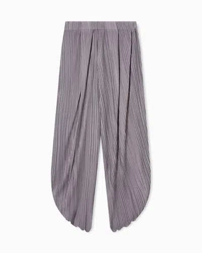 Giorgio Armani Pleated Jersey Trousers In Gray