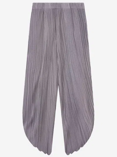 Giorgio Armani Pleated T-shirt Trousers With Elastic Waistband For Women In Gray