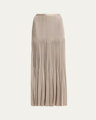Giorgio Armani Pleated Knit Maxi Skirt In Neutral