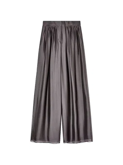 Giorgio Armani Pleated Palazzo Pants In Blue