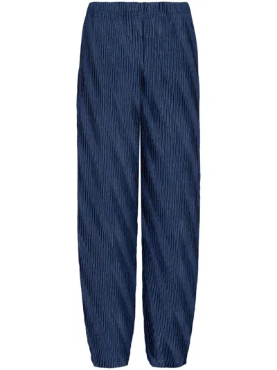 Giorgio Armani High-waist Pleated Trousers In Blue