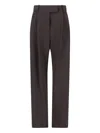 Giorgio Armani Straight Trousers With Pleats And Pockets In Blue
