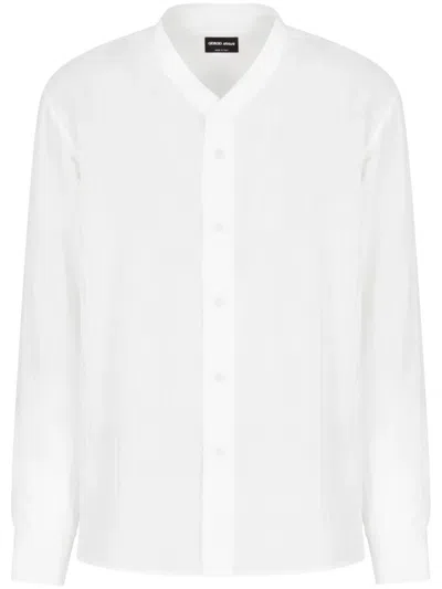 Giorgio Armani Pleated Shirt In White