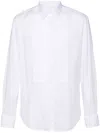 Giorgio Armani Official Store Pleated Cotton Shirt In White