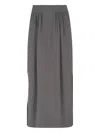 Giorgio Armani Pleated Side-slit Maxi Skirt In Gray