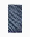 Giorgio Armani Pleated Silk Scarf In Blue