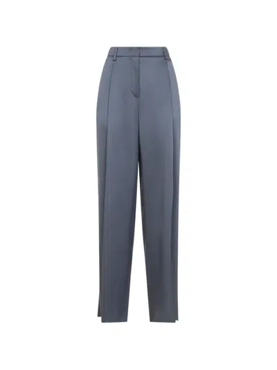 Giorgio Armani Pleated Front Trousers Belt Loops Side Pockets In Blue