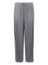 Giorgio Armani Pleated Silk Trousers In Gray